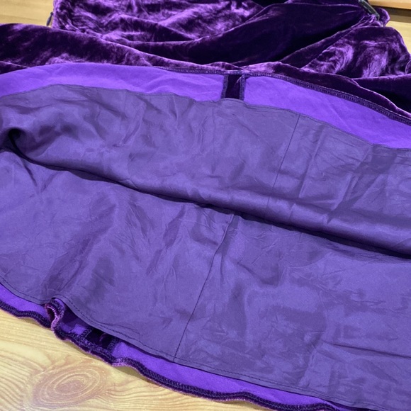 **NWOT ** Ralph Lauren Deep Purple Silk Velvet Wrap Look Brooch Buckle Dress 8 - Picture 12 of 15